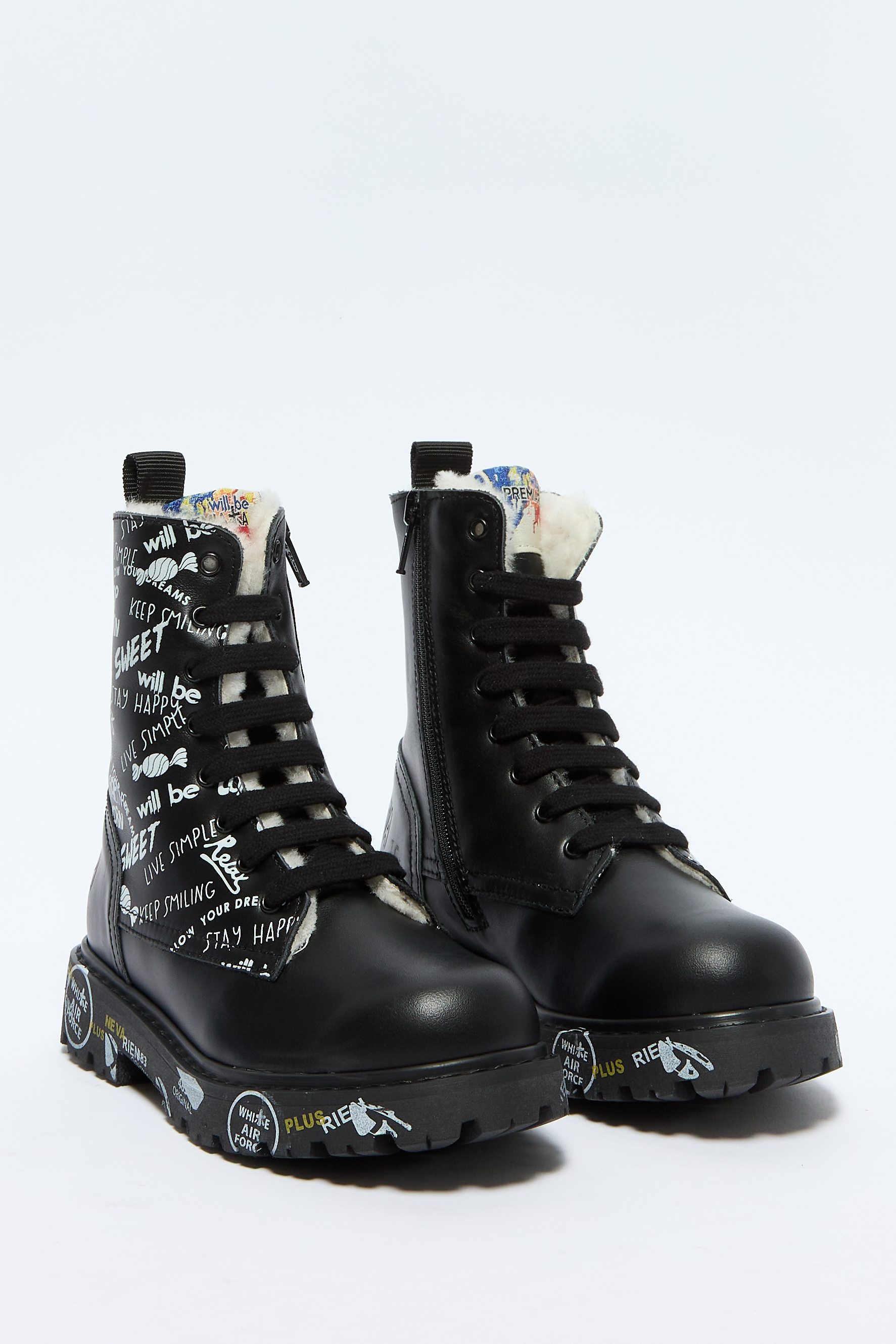 Ботинки На Молнии И Шнуровке