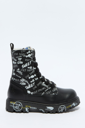 Ботинки На Молнии И Шнуровке